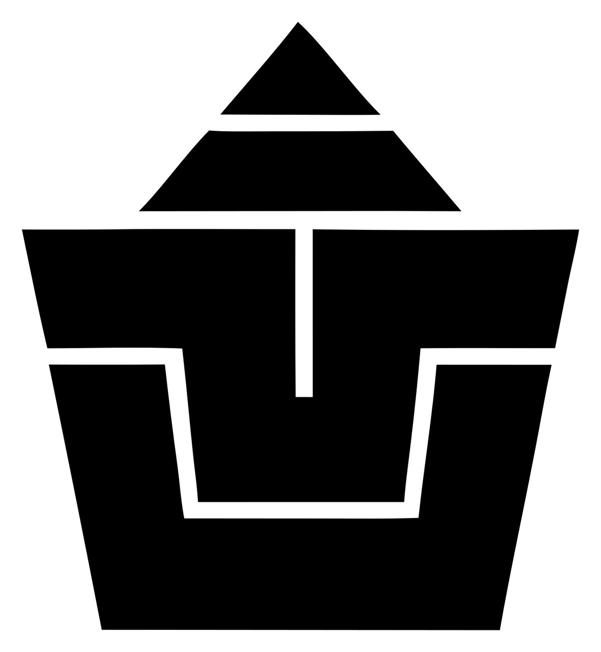 Brutalist Stacked Pyramid Cupcake Logo #ffffff/#000000