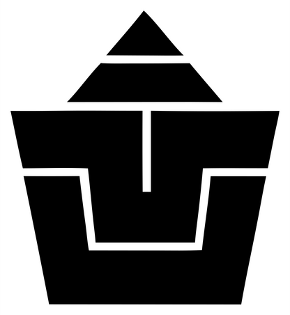Brutalist Stacked Pyramid Cupcake Logo #ffffff/#000000