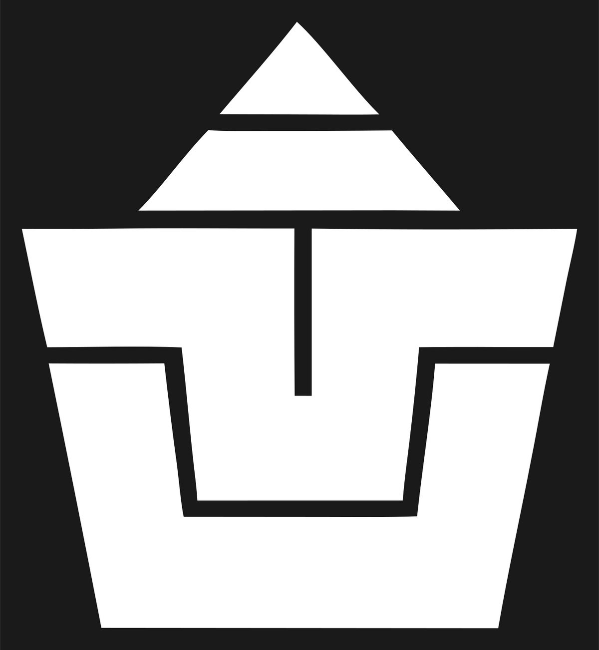 Brutalist Stacked Pyramid Cupcake Logo #1a1a1a/#ffffff