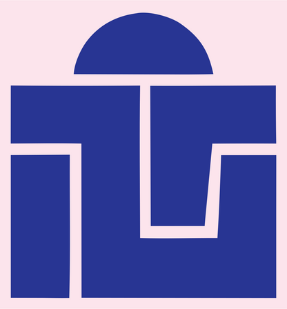 Brutalist Flat Top Domed Cupcake Mark #fce4ec/#283593