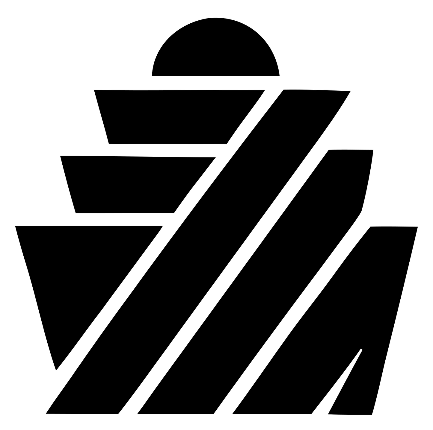 Brutalist Diagonal Stripe Tiered Cupcake Crest #ffffff/#000000