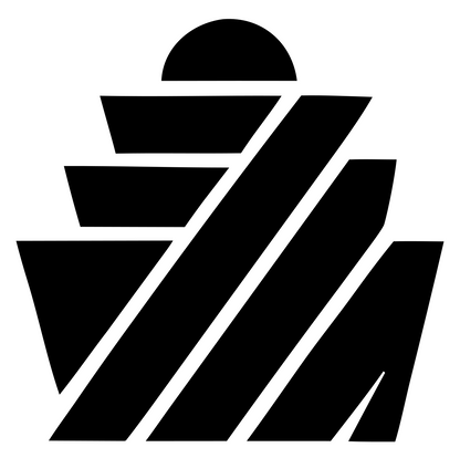 Brutalist Diagonal Stripe Tiered Cupcake Crest #ffffff/#000000