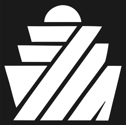 Brutalist Diagonal Stripe Tiered Cupcake Crest #1a1a1a/#ffffff