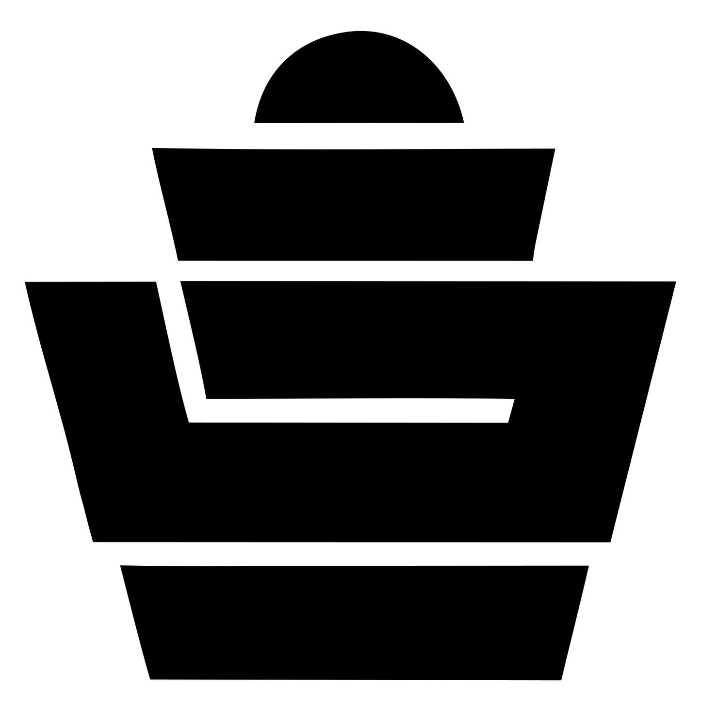 Brutalist Tiered Wrapper Cupcake Crest #ffffff/#000000