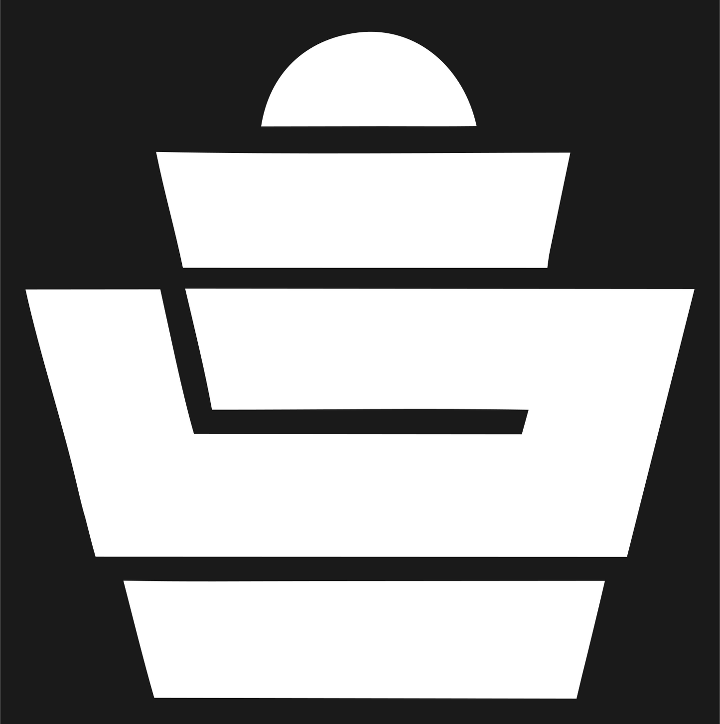 Brutalist Tiered Wrapper Cupcake Crest #1a1a1a/#ffffff