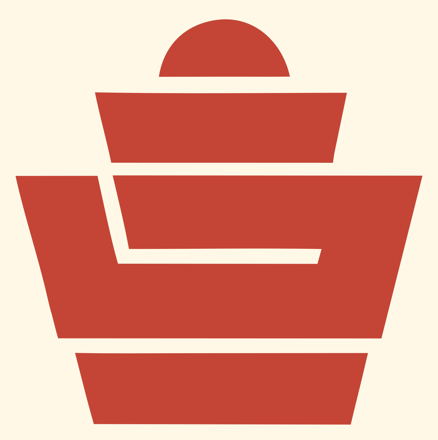 Brutalist Tiered Wrapper Cupcake Crest #fff8e7/#c44536