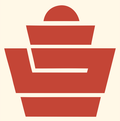 Brutalist Tiered Wrapper Cupcake Crest #fff8e7/#c44536