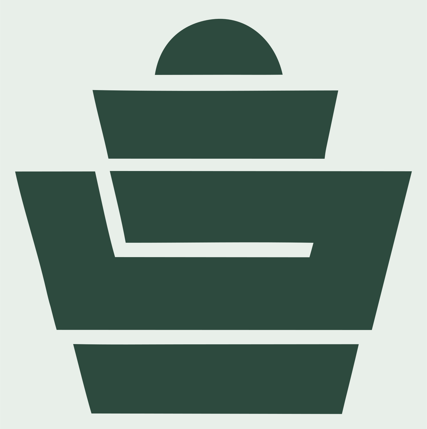 Brutalist Tiered Wrapper Cupcake Crest #e8efe9/#2d4a3e
