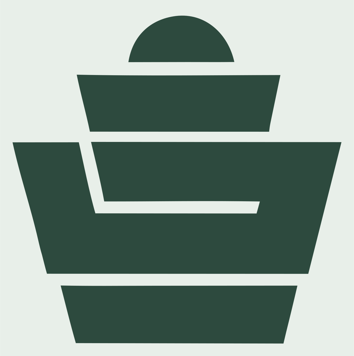 Brutalist Tiered Wrapper Cupcake Crest #e8efe9/#2d4a3e