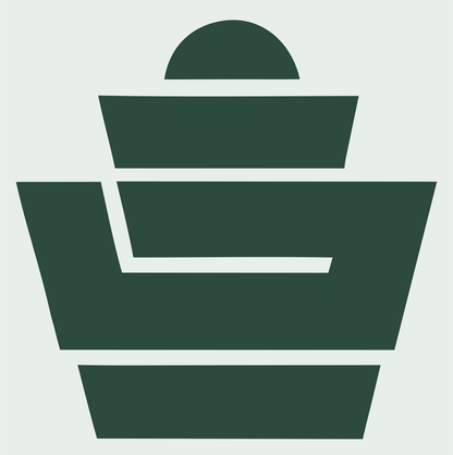 Brutalist Tiered Wrapper Cupcake Crest #e8efe9/#2d4a3e
