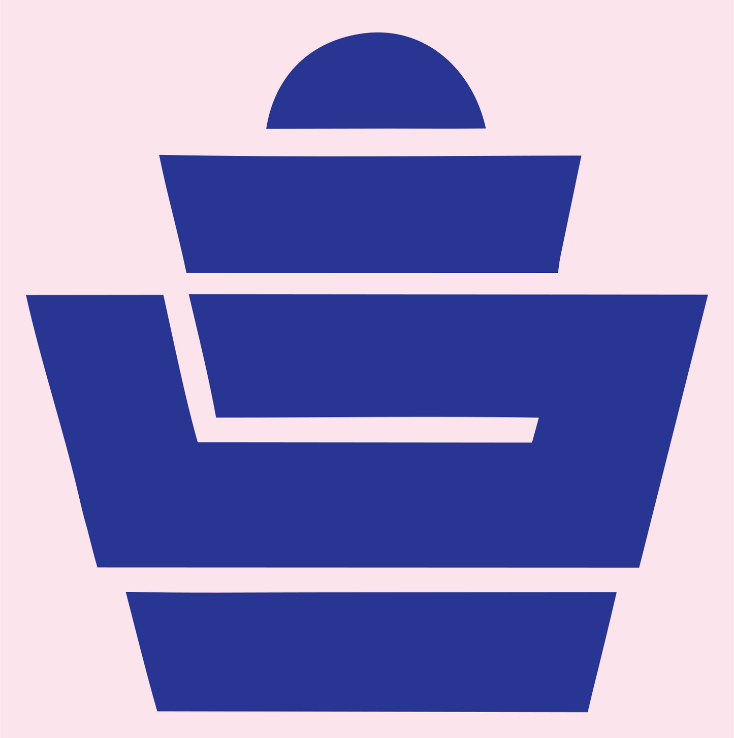 Brutalist Tiered Wrapper Cupcake Crest #fce4ec/#283593