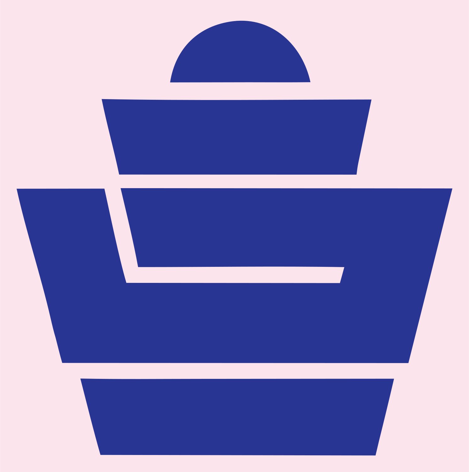 Brutalist Tiered Wrapper Cupcake Crest #fce4ec/#283593