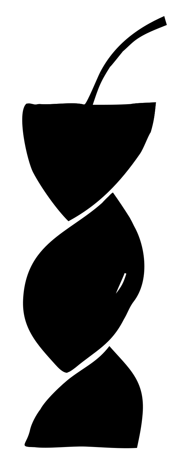 Hand-Drawn Twisted Stack Cherry Mark #ffffff/#000000