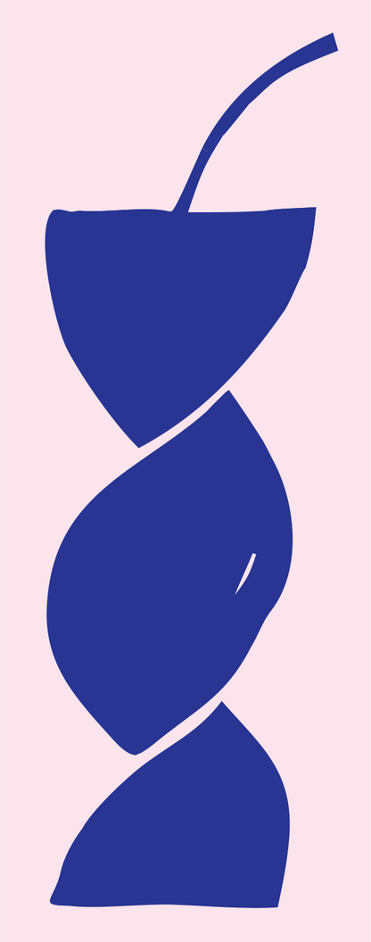 Hand-Drawn Twisted Stack Cherry Mark #fce4ec/#283593