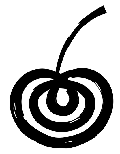 Hand-Drawn Spiral Swirl Cherry Mark