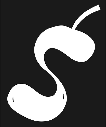 Hand-Drawn Fluid S-Curve Cherry Mark #1a1a1a/#ffffff