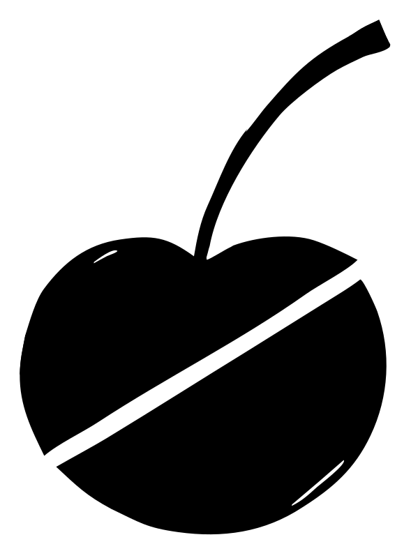 Hand-Drawn Sliced Single Cherry Badge