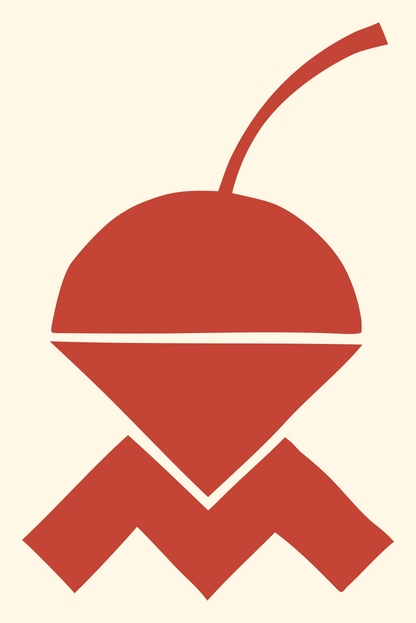 Cherry Zigzag Bold Emblem #fff8e7/#c44536