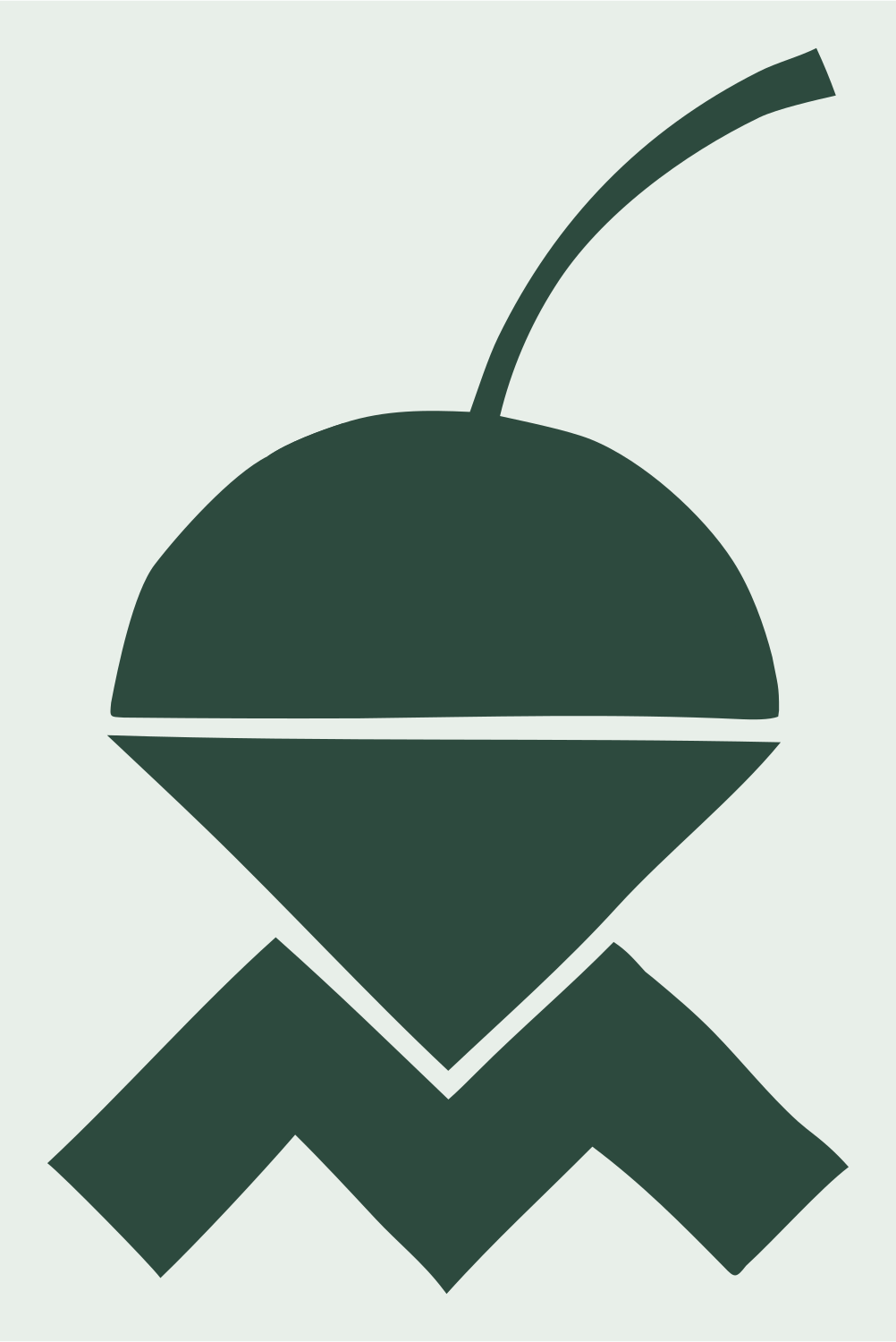 Cherry Zigzag Bold Emblem #e8efe9/#2d4a3e