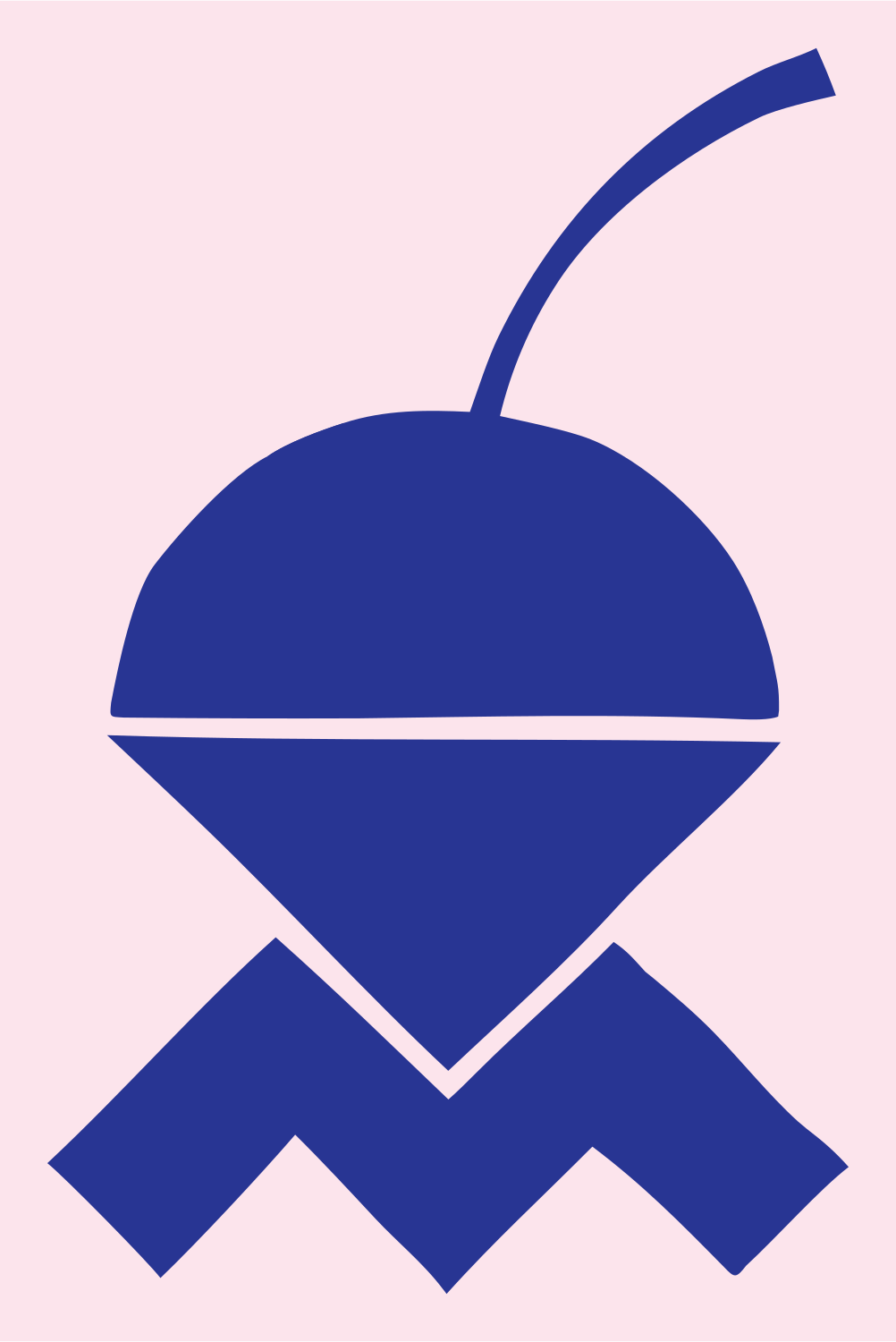 Cherry Zigzag Bold Emblem #fce4ec/#283593