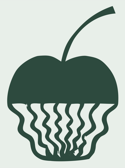 Hand-Drawn Jellyfish Tentacle Cherry Icon #e8efe9/#2d4a3e