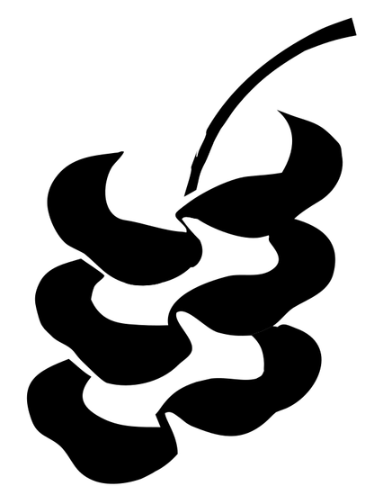 Hand-Drawn Oak Leaf Stem Silhouette Mark