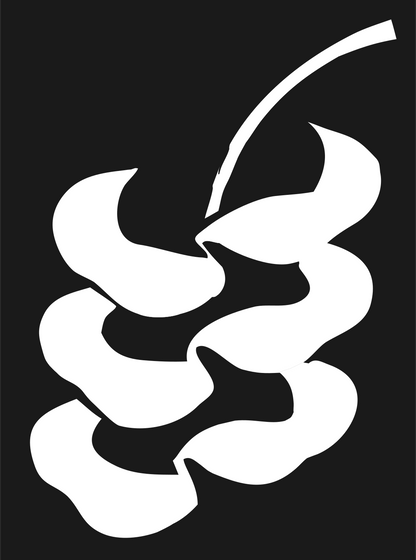 Hand-Drawn Oak Leaf Stem Silhouette Mark #1a1a1a/#ffffff