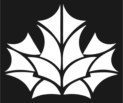 Layered Overlap Maple Leaf Segmented Mark #1a1a1a/#ffffff