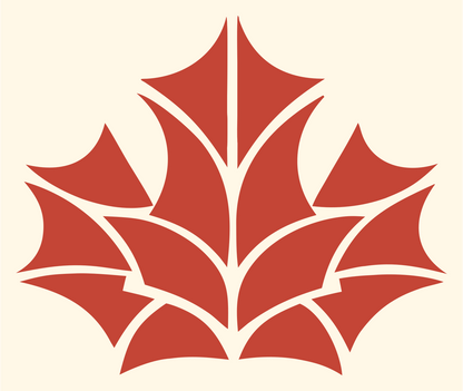 Layered Overlap Maple Leaf Segmented Mark #fff8e7/#c44536