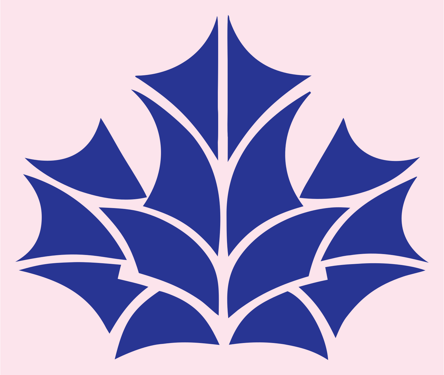 Layered Overlap Maple Leaf Segmented Mark #fce4ec/#283593