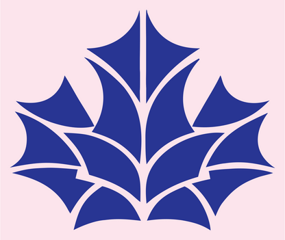 Layered Overlap Maple Leaf Segmented Mark #fce4ec/#283593