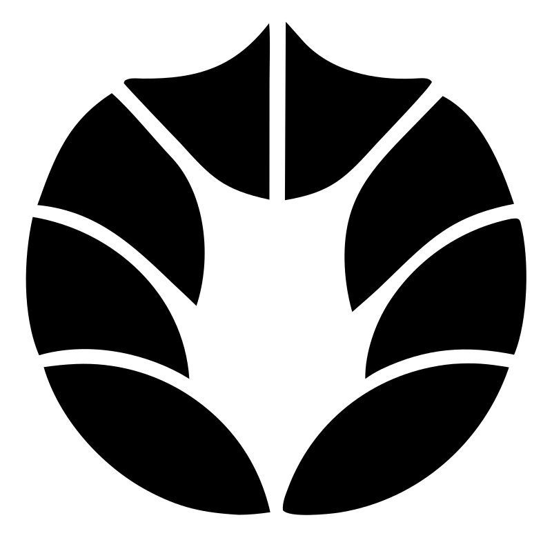 Segmented Circle Maple Leaf Botanical Emblem