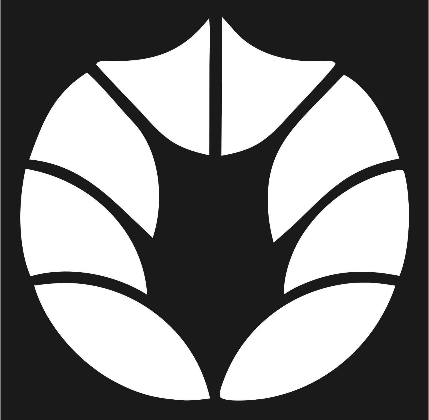 Segmented Circle Maple Leaf Botanical Emblem #1a1a1a/#ffffff