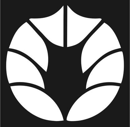 Segmented Circle Maple Leaf Botanical Emblem #1a1a1a/#ffffff