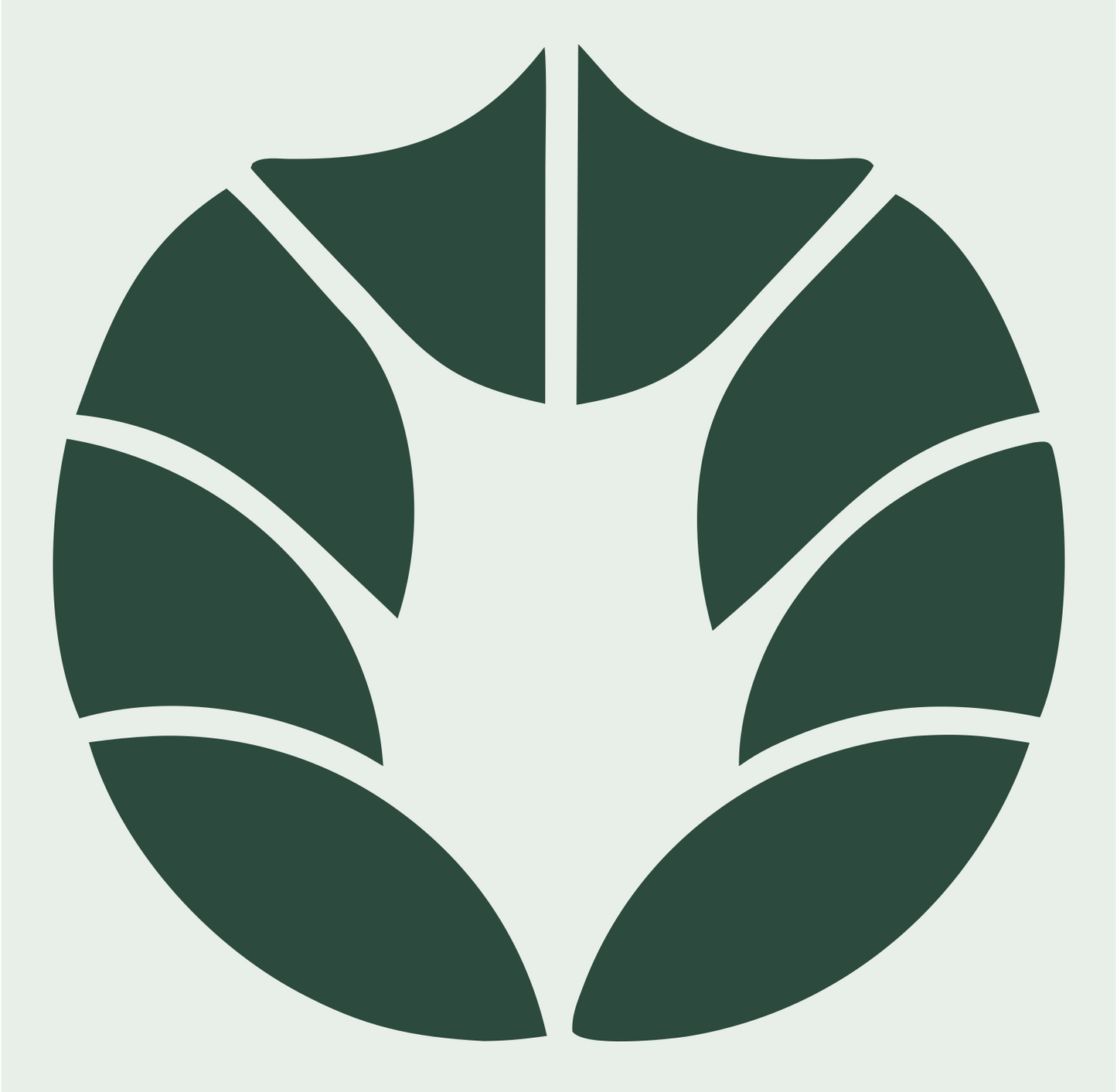 Segmented Circle Maple Leaf Botanical Emblem #e8efe9/#2d4a3e