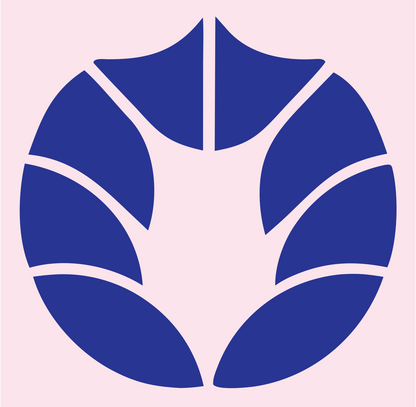 Segmented Circle Maple Leaf Botanical Emblem #fce4ec/#283593