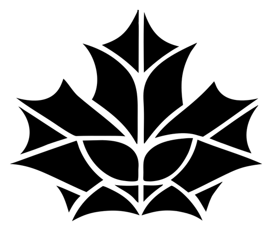Stained Glass Maple Leaf Split Crest