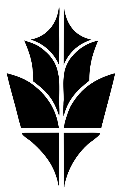 Bold Maple Leaf Botanical Crest #ffffff/#000000