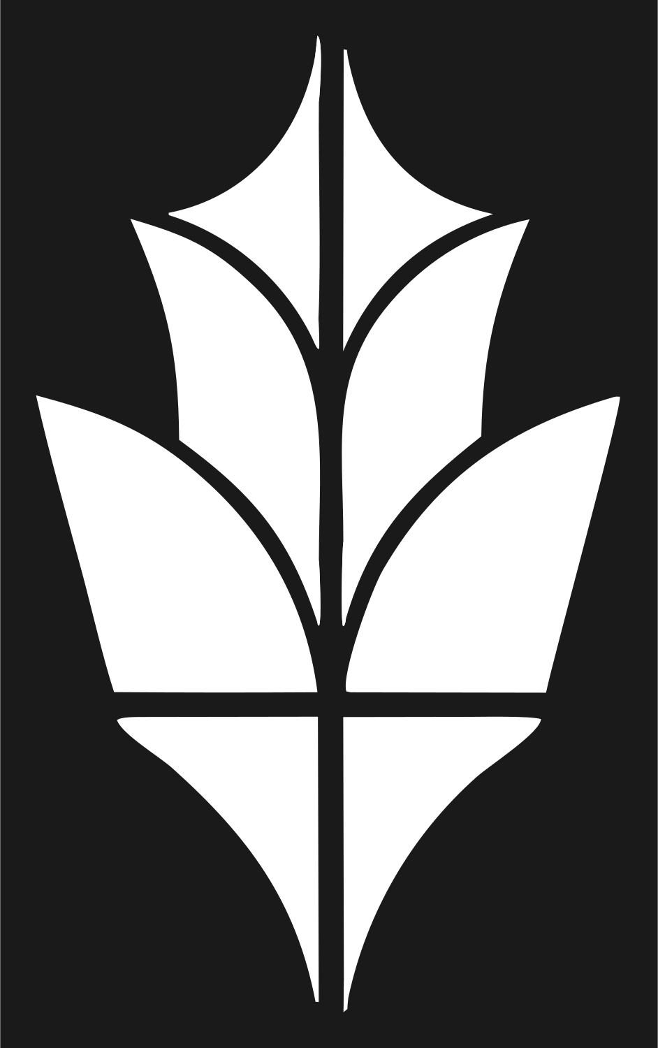 Bold Maple Leaf Botanical Crest #1a1a1a/#ffffff