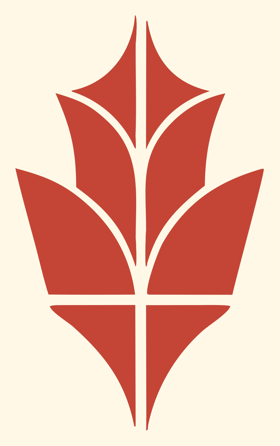 Bold Maple Leaf Botanical Crest #fff8e7/#c44536
