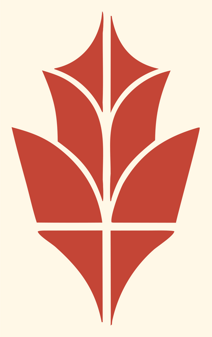 Bold Maple Leaf Botanical Crest #fff8e7/#c44536