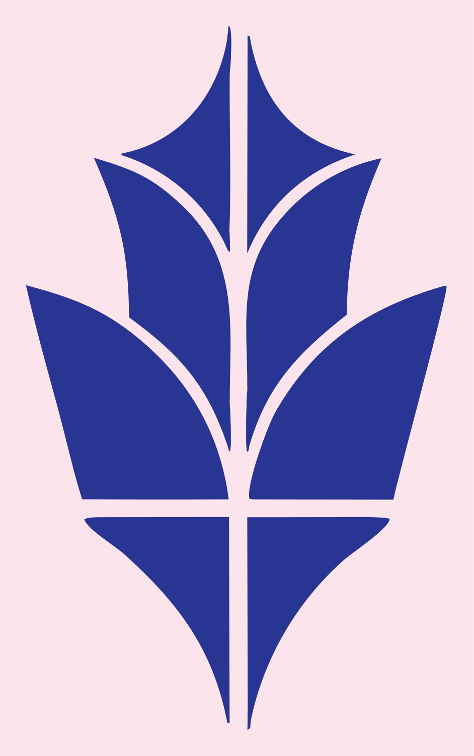 Bold Maple Leaf Botanical Crest #fce4ec/#283593