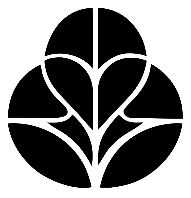 Circular Paneled Botanical Leaf Negative-Space Mark