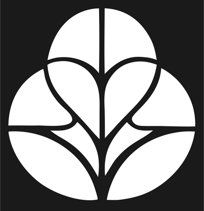 Circular Paneled Botanical Leaf Negative-Space Mark #1a1a1a/#ffffff