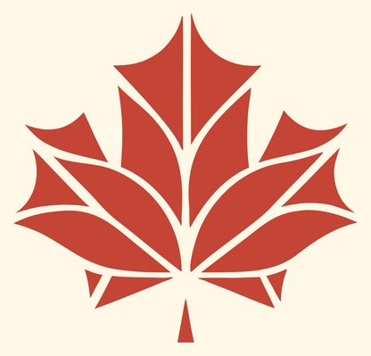 Faceted Vein-Panel Maple Leaf Icon #fff8e7/#c44536