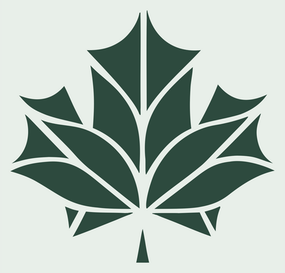 Faceted Vein-Panel Maple Leaf Icon #e8efe9/#2d4a3e