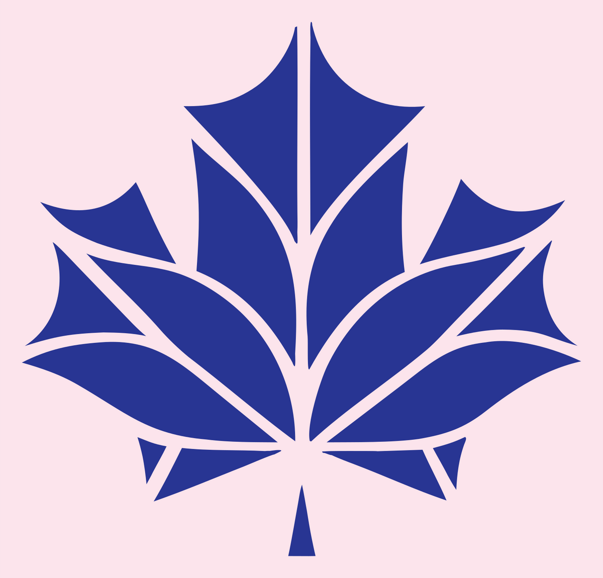 Faceted Vein-Panel Maple Leaf Icon #fce4ec/#283593