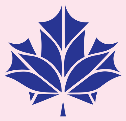 Faceted Vein-Panel Maple Leaf Icon #fce4ec/#283593