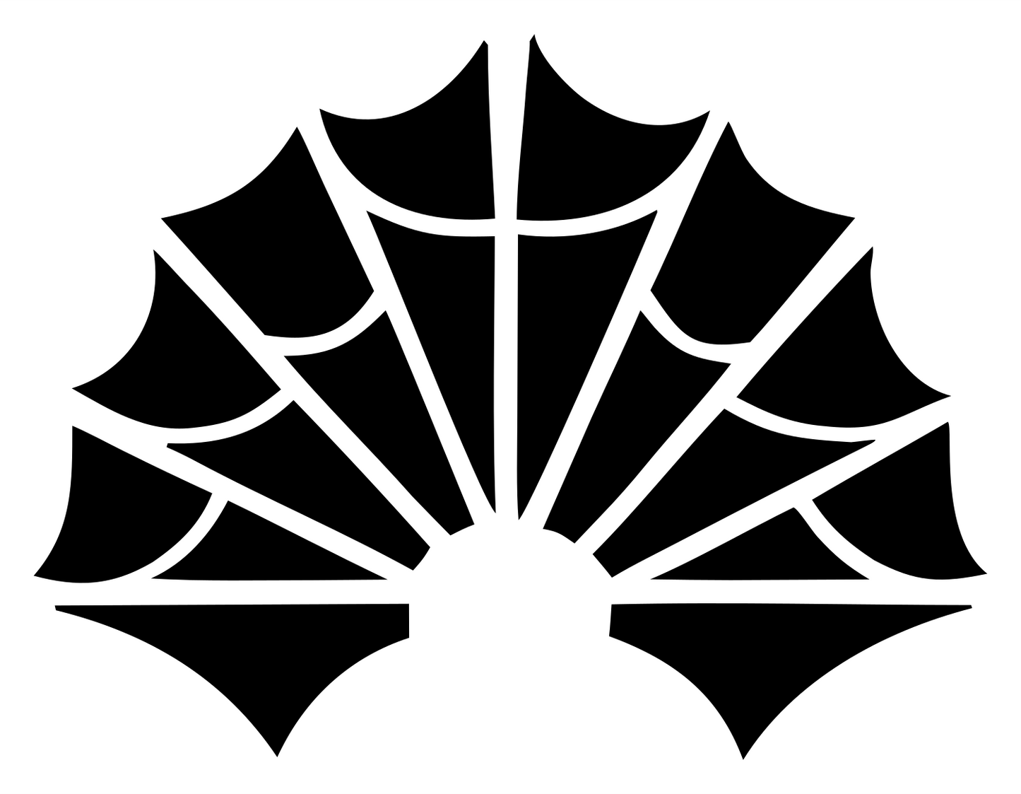 Radiating Fan-Panel Maple Leaf Badge #ffffff/#000000