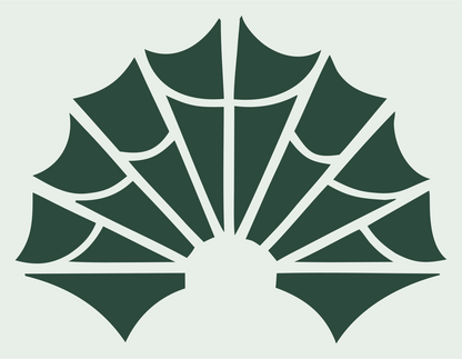Radiating Fan-Panel Maple Leaf Badge #e8efe9/#2d4a3e